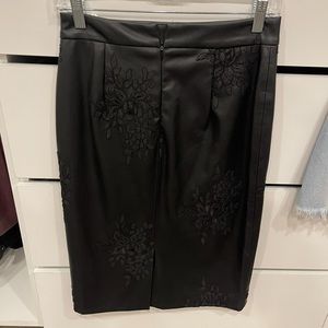 Pencil leather skirt